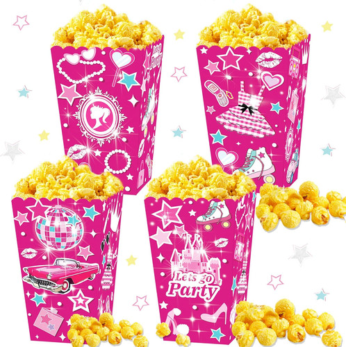 Pcs rosa popcorn scatole - 12,