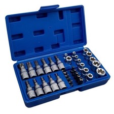 Kit Set inserti chiavi chiave bussole TORX attacco 1/4"3/8'' 34pz T10 T60 E5 E20