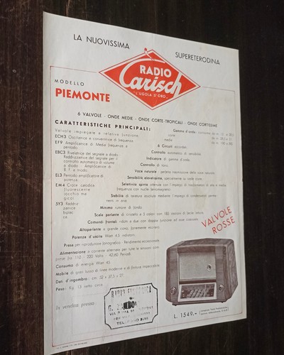 Pubblicità apparecchio radio
