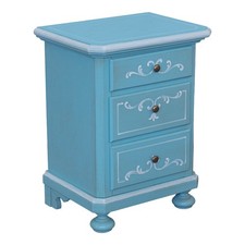 COMODINO IN LEGNO AZZURO