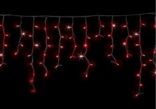 Tenda Natalizia 120 Maxi Led Rossi Scintillanti Bianchi 3,5mt x 0,70cm Esterno