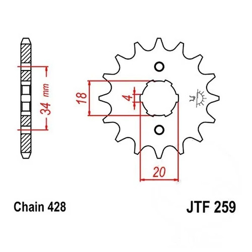 Pignone denti 428 - 428, per