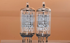 Pair ECC83 Mazda Belvu – Telefunken Diamond – Matched – Long Plate – 100%