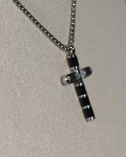 collana catena uomo acciaio con croce