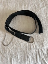 Cintura Nera In Stoffa Con Catena In Metallo