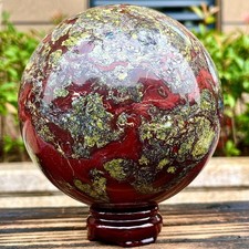 Sfera pietra sangue drago naturale 9,28 libbre cristallo quarzo lucidatura decorazione