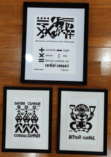 Set di 3 riproduzioni manifesti Campari firmati Fortunato Depero