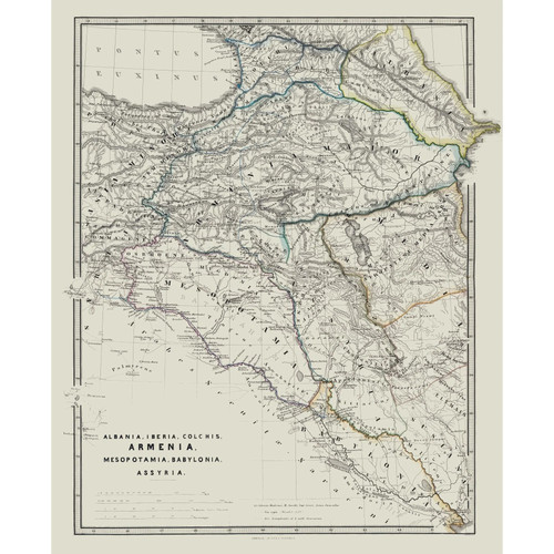 Mappa storica armenia - mappa,