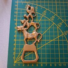 Vecchio apribottiglie apribottiglia cavatappi in ottone con vari animali