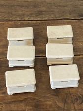 Scatola Ceramica MATERIALE ELETTRICO VINTAGE Lotto 6 Pezzi