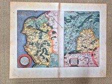 Calais Boulogne Vermandois mappa Francia Ortelius 1595 Theatrum Orbis Ristampa