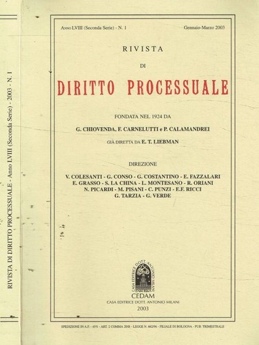 Rivista diritto processuale - di,
