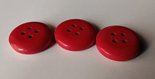 3 BOTTONI LEGNO DIAMETRO 2 CM. VINTAGE ROSSO