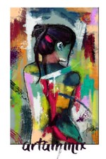 QUADRI MODERNI ASTRATTI NUDO DONNA DIPINTO A MANO ARREDO CAMERA DA LETTO