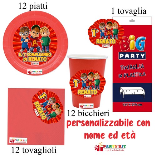 Kit alvin festa piatti - pz,