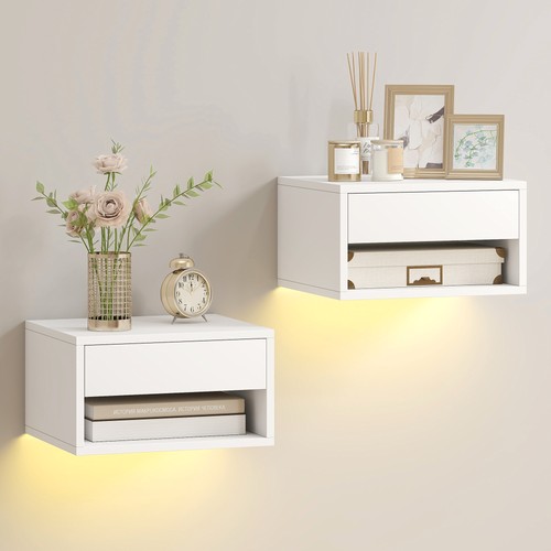 Homcom set comodini sospesi - set, 2