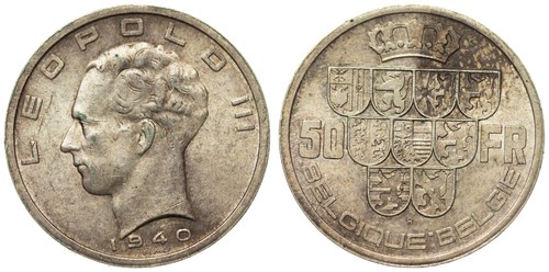 Belgio franchi 1940 - -, 50