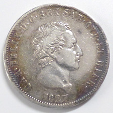 5 lire, Carlo Felice, argento