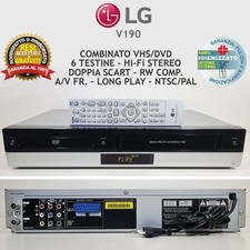 VIDEOREGISTRATORE COMBINATO DVD VHS LG V190 LETTORE CASSETTE VCR COMBO.