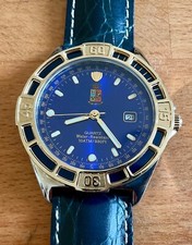 Orologio al quarzo metallo e pelle logo polizia di stato quadrante/cinturino blu