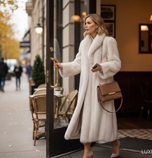 Blush donna vintage lunghezza intera visone con volpe smoking medio