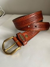 Cintura uomo El Campero in pelle vintage cuciture intrecciate Made in Italy