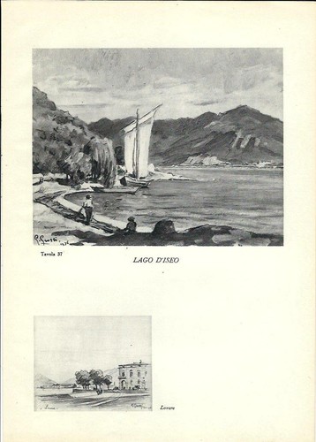 Stampa antica lovere lago - stampa, d'