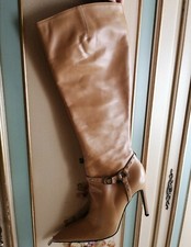 Versace Donna   Cuoio pelle Stivali Tacco Alto Scarpe Misura 39 colore ocra 