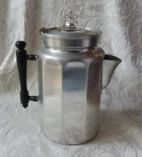 Caffettiera fornello alluminio anni '20 AGM Co. Made in USA VIKO marchio caffettiera