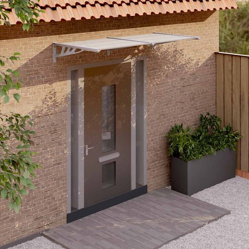 Tettoia per porta grigio - tettoia,