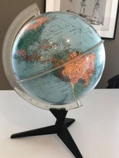 Mappamondo A Rilievo Edizione Rico Firenze  Vintage Anni 60