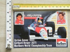 AYRTON SENNA GERHARD BERGER TEAM MARLBORO McLAREN F1 STICKER PEGATINA AUFKLEBER 