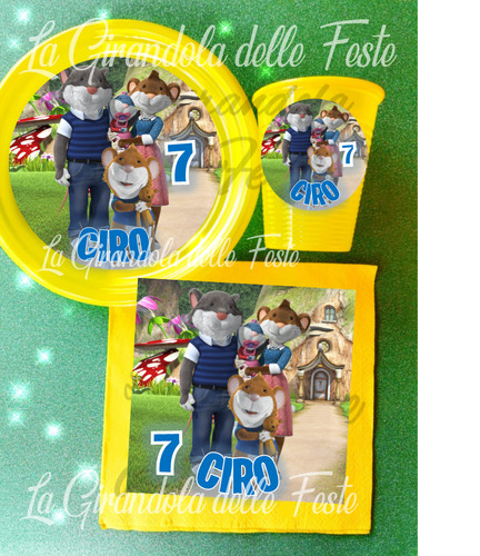 Kit 24pz piatti bicchieri - 24pz, topo