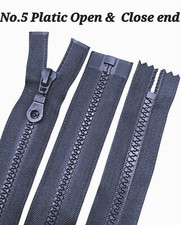 Cerniere in plastica grosse nere n. 5 cerniere Autolock estremità aperta e estremità chiusa 5" - 80"