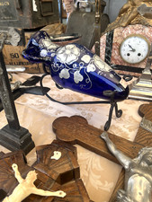 Vaso in vetro di murano anni 50- vetro d'arte veneziano- sfiato e dipinto a mano