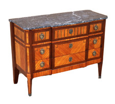 Comò antico, comò con intarsi geometrici stile Luigi XVI