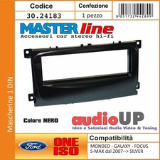 MASCHERINA AUTORADIO ADATTATORE 1 DIN FORD FOCUS 2007 IN POI UN DIN COLORE NERO