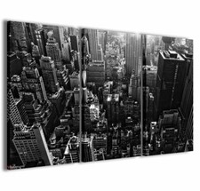 Quadro Moderno 100 x 60 cm Stampa su Tela Canvas 3 pz New York black and white
