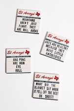 SET SOTTOBICCHIERI 4x4" DAD JOKES STONE set di 4 confezione regalo NUOVO divertente EL ARROYO CST0005