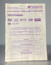 SANSUI Lettore DVD/Hi-Fi Cassette Recorder VRDVD4000A Manuale del proprietario