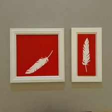 DUE PIUME Feathers In The Wind Dipinti a mano Quadri Moderni Pop Art Officina 