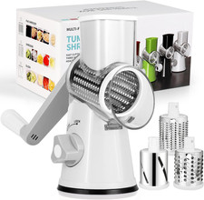 Grattugia per Formaggio Rotante, Taglia Verdure Manuale Mandolina Con 3 Acciaio 