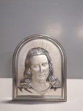 Quadro Arte Sacra Gesù in Argento Prezioso 925. 30 grammi, 32x26