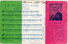 LA MARSELLAISE LA MARSIGLIESE  CARTOLINA VIAGGIATA CON SPARTITO ROUGER DE LISLE