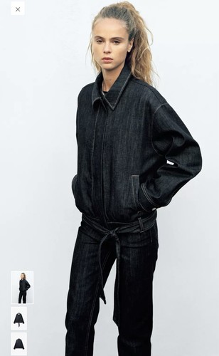 Giacca denim con cintura zara - cintura,