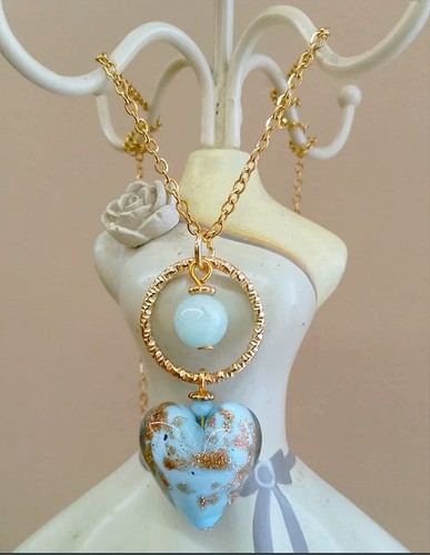 Collana acciaio amazzonite - collana,