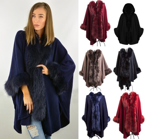 Poncho donna pelliccia