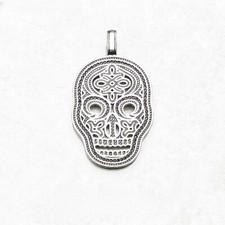 ? Maschera Skull Punk in Argento 925 ? Collana Teschio Rebel Uomo Donna