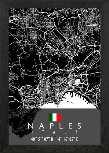 Mappa napoli italia - italia, poster
