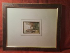 Quadro Antico. Delizioso acquerello di Emma Smith,cm 8x11; cornice cm 31x39